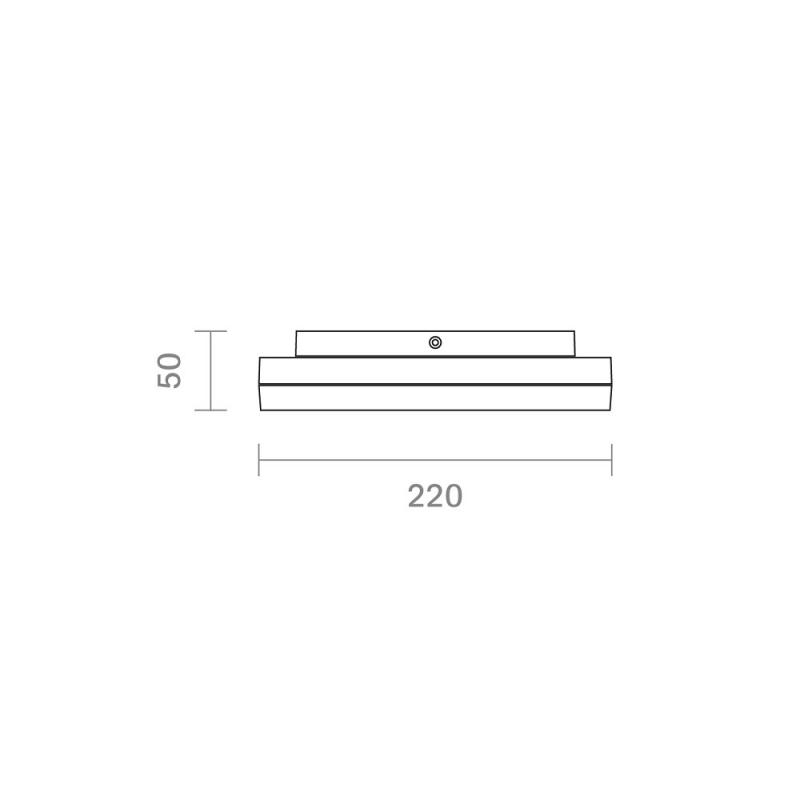 Rechteckige LED-Deckenlampe 21x21cm Bad 15W neutralweißes Licht IP44 Sigor