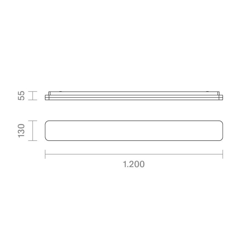 120cm sigor LED-Feuchtraumleuchte Plank silber dimmbar 38/29W 3000/4000K Tunable White IP54