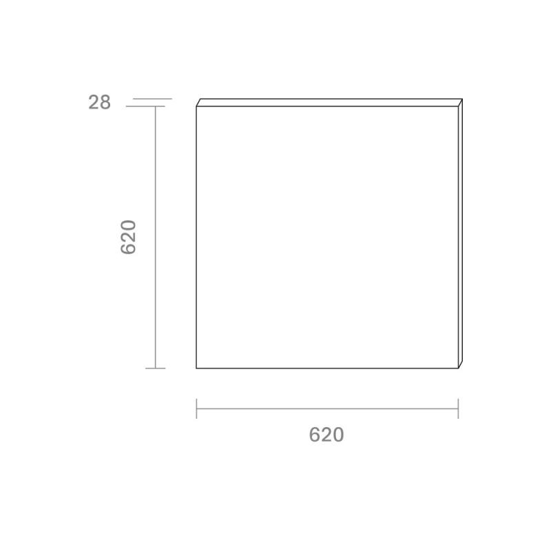 Sigor Ultra Flaches LED-Panel Aufbau weiß 62x62cm 36W 3000K 3600lm UGR<19