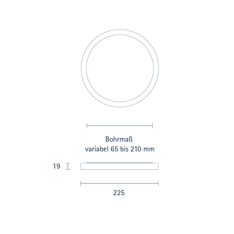 Variable LED-Deckenleuchte FLED ø22,5cm Ein-oder Aufbau umschaltbare Farbtemperatur Sigor