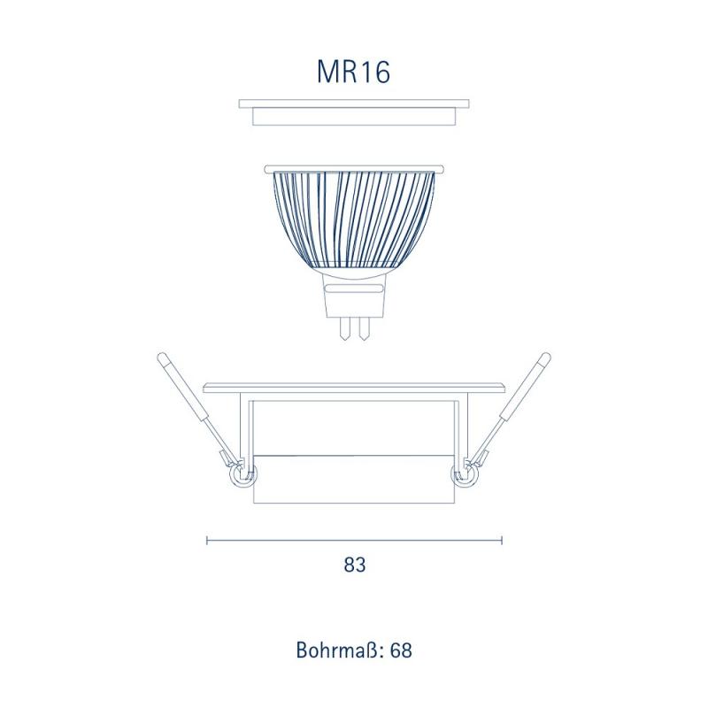 Aluminium Einbauleuchte Ring 83mm schwarz schwenkbar Sigor