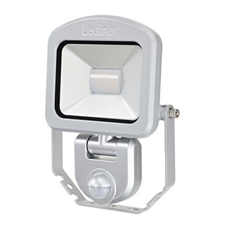 Ledino LED-Strahler mit Sensor PIR Fluter Charlottenburg 10SWI,10W, 3000K, silber warmweiss