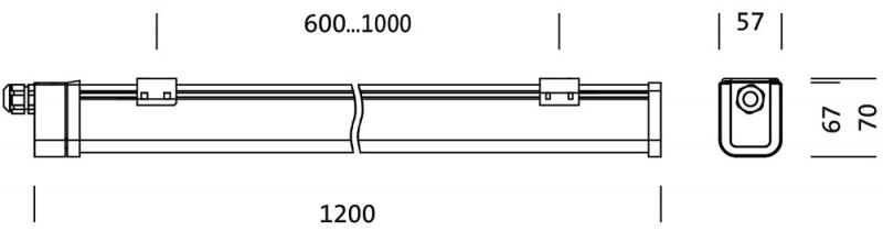 120cm  Siteco Monsun 41 Feuchtraumleuchte 4000K 17Watt 2000lm