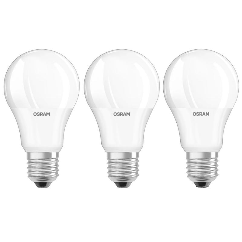 3er-Pack Osram E27 LED Leuchtmittel matt 8,5W wie 60W Warmweiße Wohnungsbeleuchtung