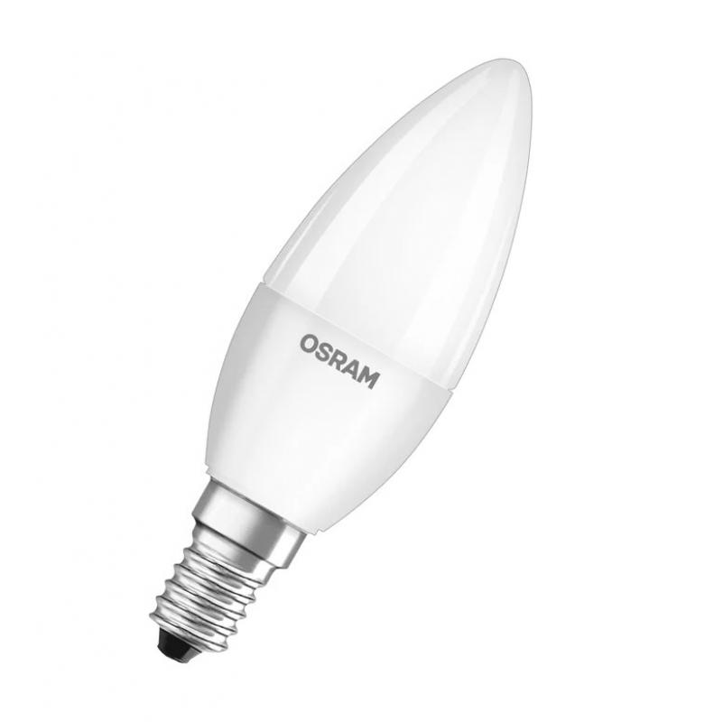 3er Pack OSRAM LED BASE E14 Lampe in Kerzenform MATT 4,9W=40W warmweisses Licht