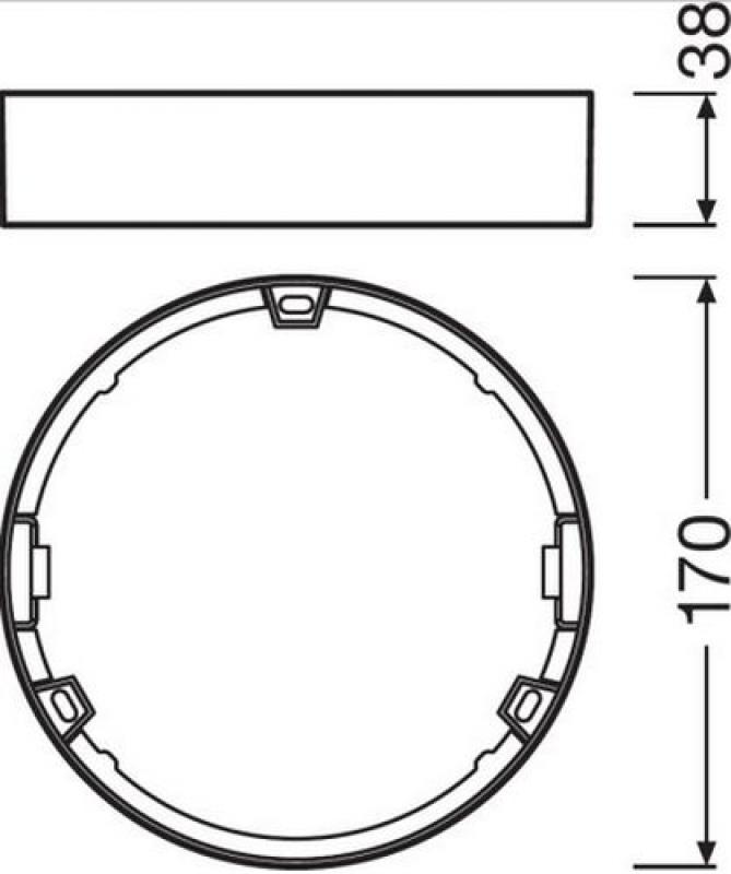 LEDVANCE Downlight Slim FRAME Aufbaurahmen für DN155 Round weiß