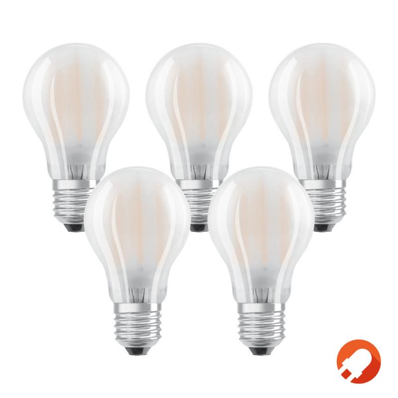 5er PACK Osram E27 LED Leuchtmittel Matt Filament 6,5W wie 60W warmweißes Licht