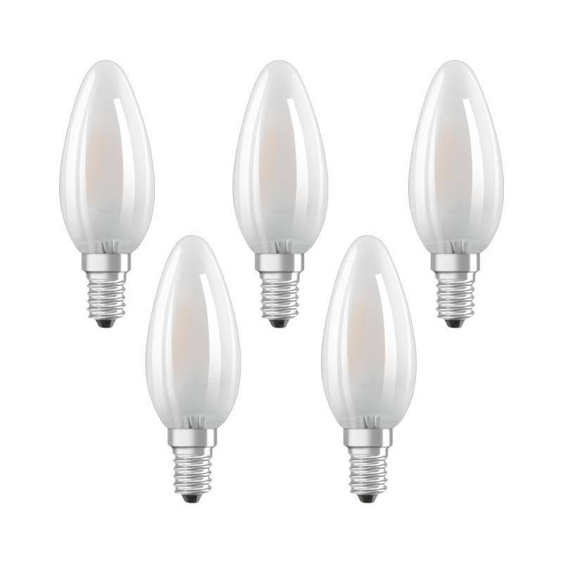 5er-PACK OSRAM LED Leuchtmittel E14 MATT 4W=40W warmweisses Licht