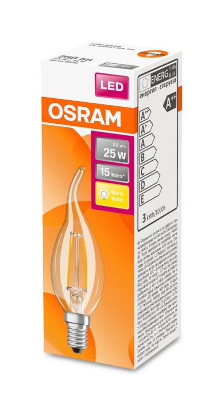 OSRAM LED Retrofit Classic BA 25 CL 2.8W 2700K E14 Kerze - Aktion: Nur noch angezeigter Bestand verfügbar