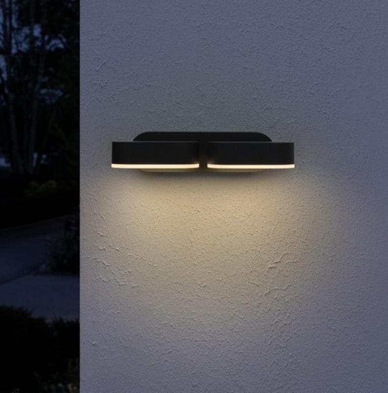 LEDVANCE 2-Strahlige LED Outdoor Wandleuchte Endura Style Mini Spot II 13W Anthrazit IP44