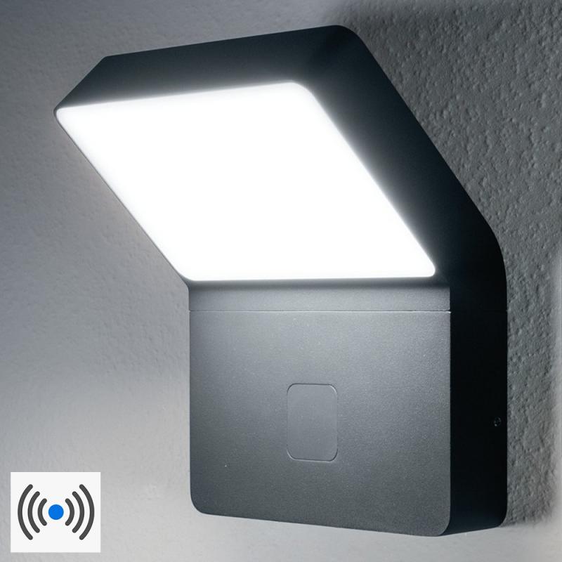 LEDVANCE LED Außen Wandleuchte Endura Style Wall Wide mit unauffälligem Sensor in Anthrazit IP44