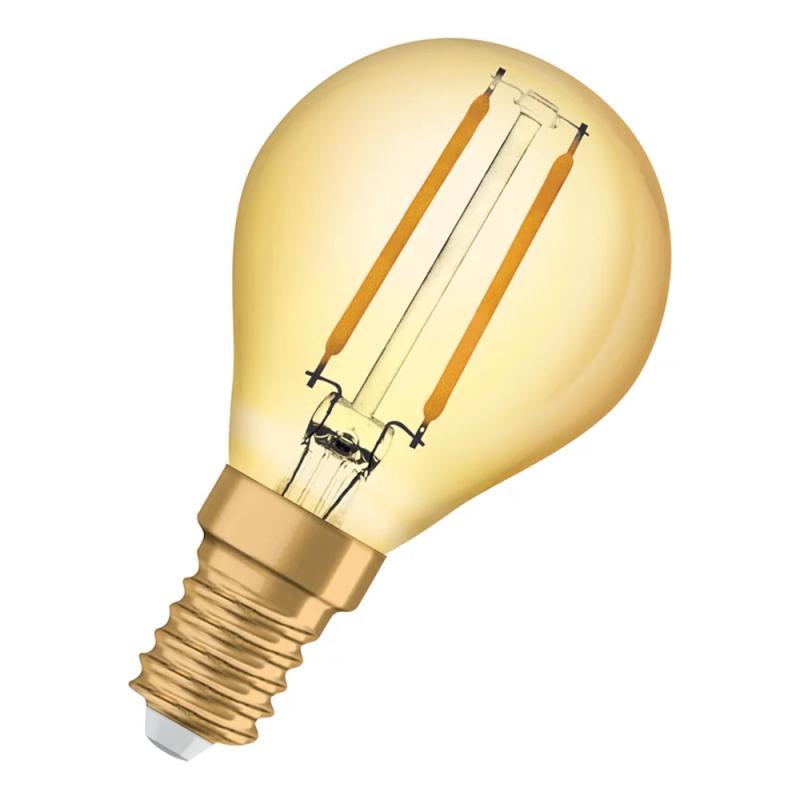 OSRAM LED VINTAGE E14 Glühbirne GOLD Tropfen 2,5W wie 21W extra warmweißes gemütliches Licht