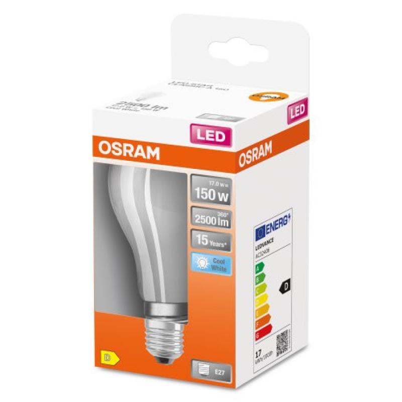 OSRAM E27 LED STAR RETROFIT matt 17W wie 150W neutralweiße blendreduzierte Arbeitsbeleuchtung 4000K