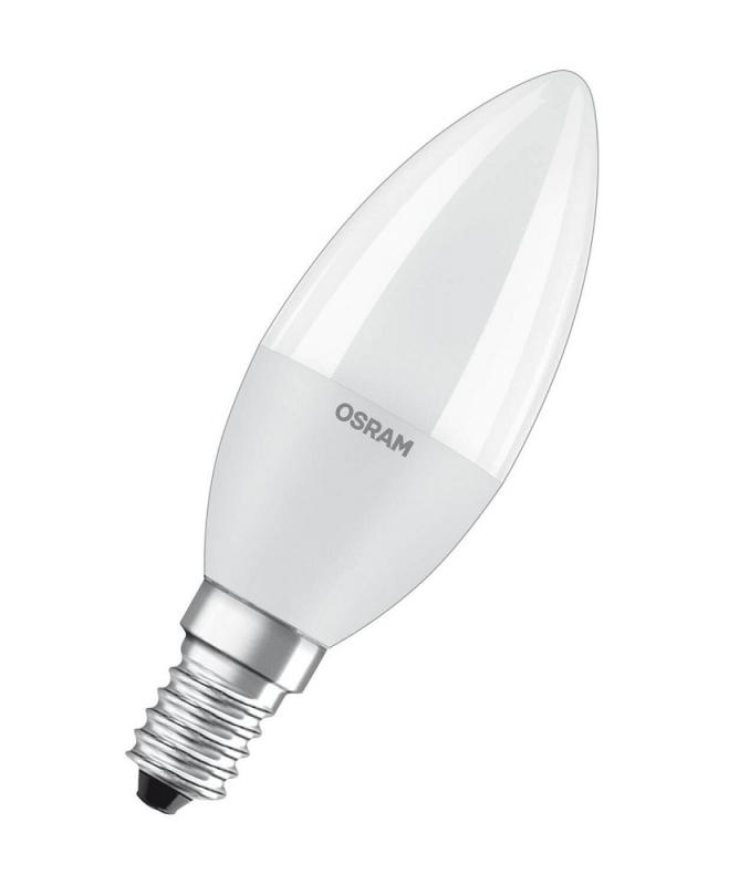 3er Pack OSRAM E14 LED Lampe in Kerzenform matt 7,5W wie 60W kaltweißes Licht 6500K