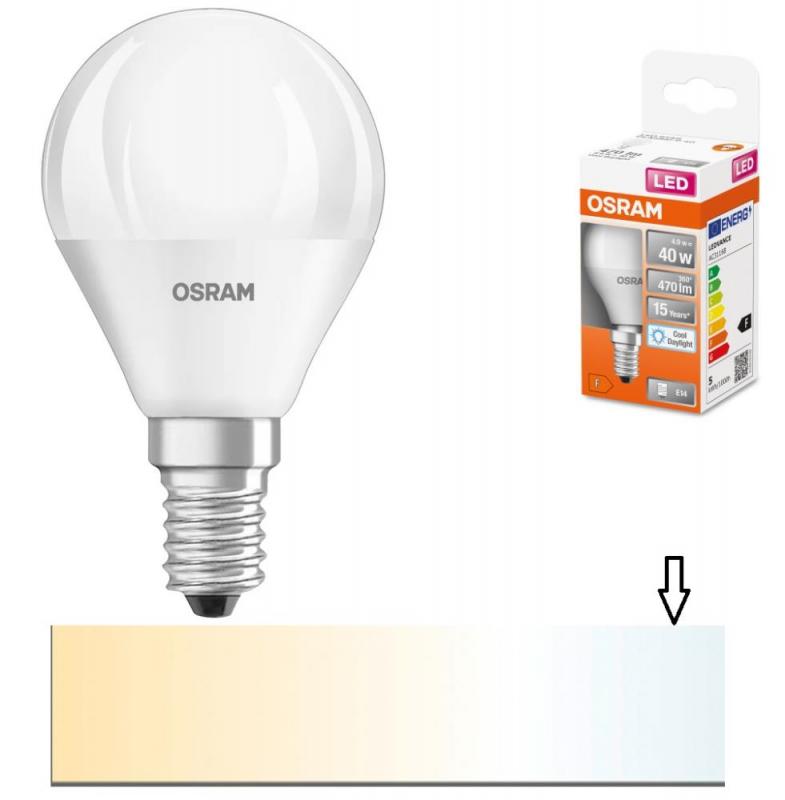 OSRAM E14 LED STAR Lampe matt 4,9W wie 40W tageslichtweiß Standardglühlampe