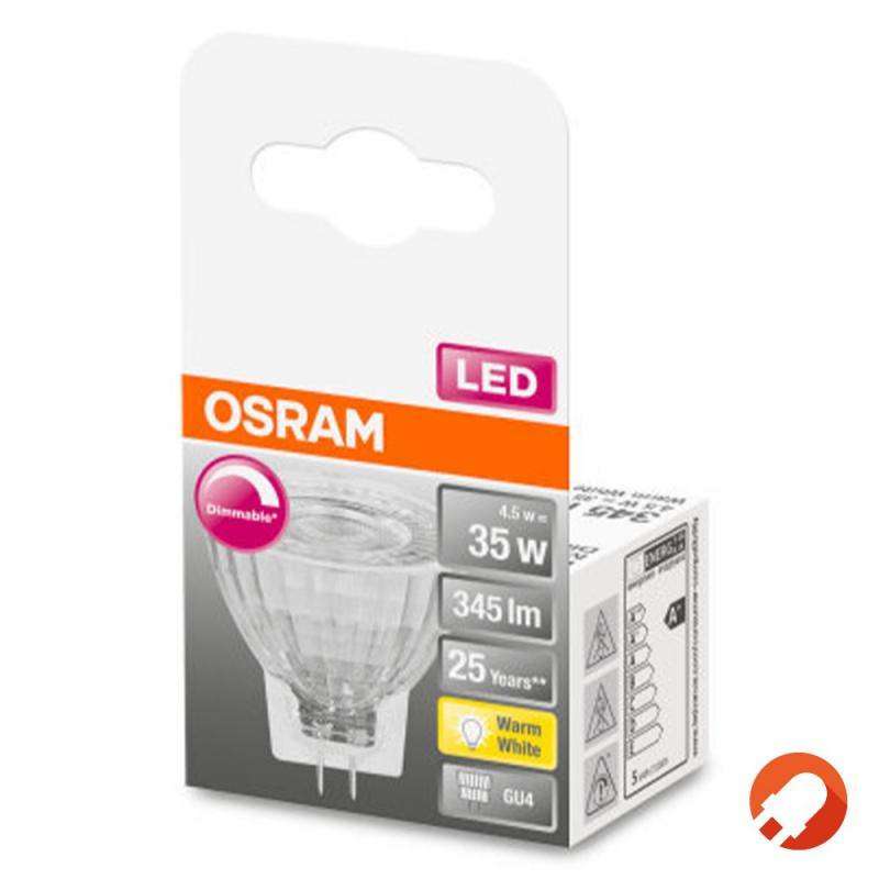 Osram LED Superstar GU4 Strahler Stiftsockel MR11 36° 4.5W wie 35W 2700K warmweiß dimmbar