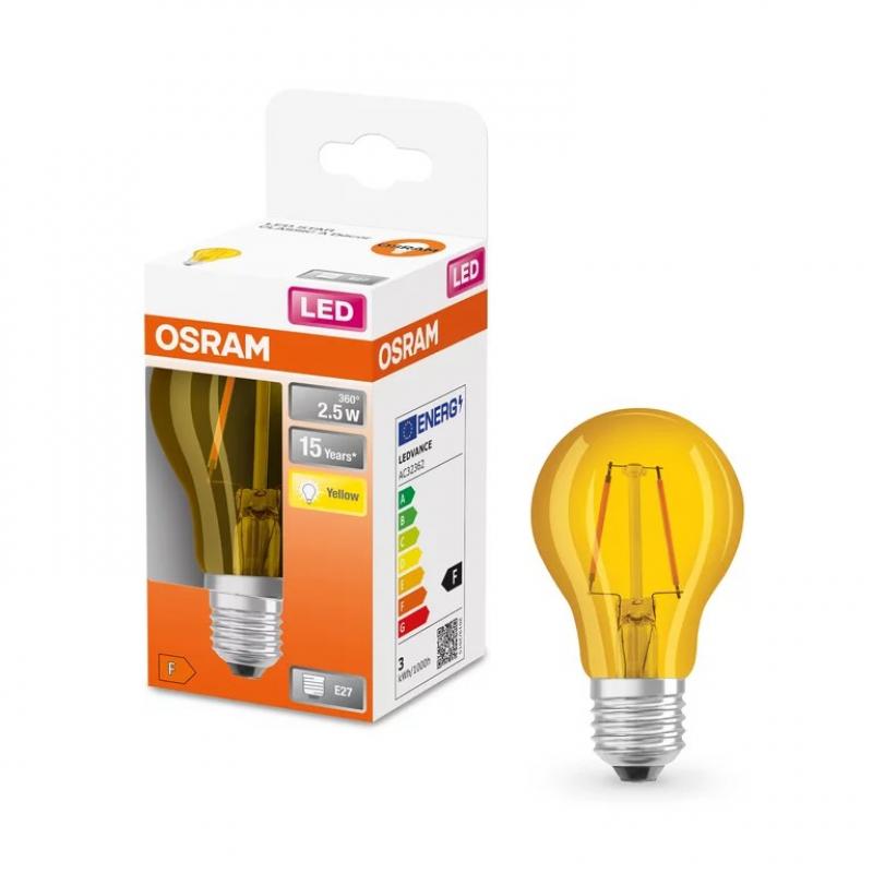 OSRAM LED STAR Lampe 15 Décor Yellow 2,5W gelb-warmweiß E27