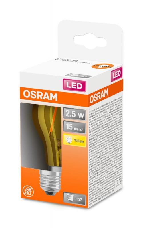 OSRAM LED STAR Lampe 15 Décor Yellow 2,5W gelb-warmweiß E27