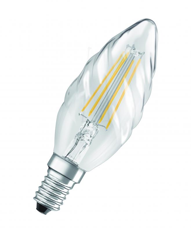 OSRAM E14 LED STAR FILAMENT klar Kerzenform gedreht 4W wie 40W warmweißes Licht