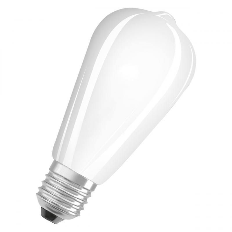 OSRAM E27 LED Lampe EDISON-Version Kolbenform warmweißes Licht 6,5W wie 55W opalweiss mattiert dekorativ