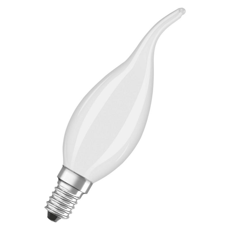 OSRAM E14 LED Windstoßlicht Kerzenform matt dimmbar 4W wie 40W warmweißes Licht