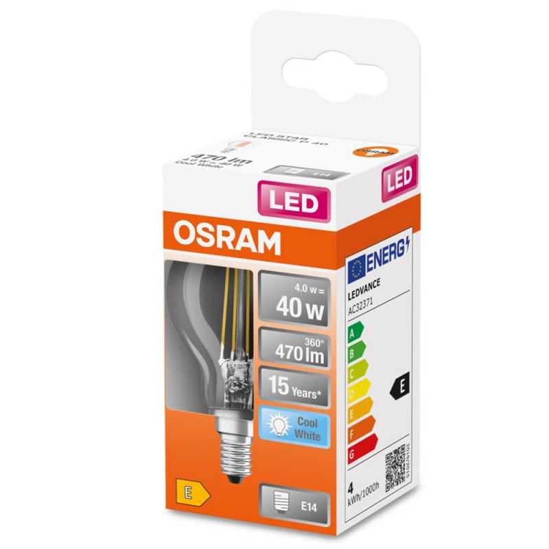 OSRAM E14 LED STAR FILAMENT Lampe klar 4W wie 40W neutralweißes Licht