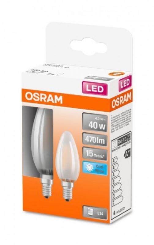 2er-Pack E14 OSRAM LED STAR RETROFIT Lampe matt 4W wie 40W neutralweißes Licht