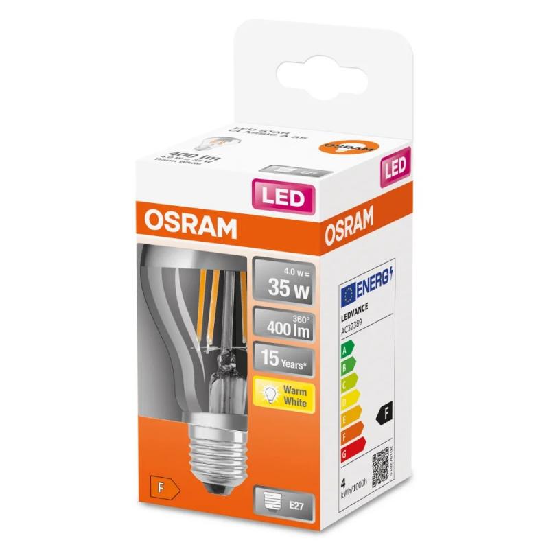 OSRAM E27 LED silber verspiegeltes Leuchtmittel 4W wie 35W warmweißes Licht Kopfspiegellampe augenschonend