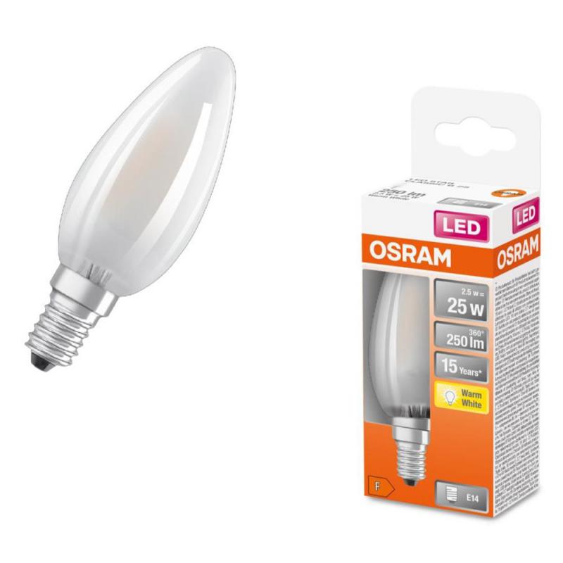 OSRAM E14 LED warmweiß STAR 25W matt wie 2,5W Kerzenlampe RETROFIT