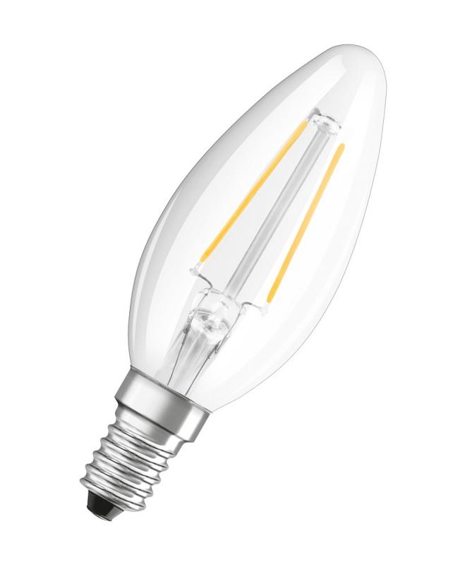 OSRAM klare E14 LED Kerzenlampe STAR FILAMENT 2,5W wie 25W warmweißes Licht