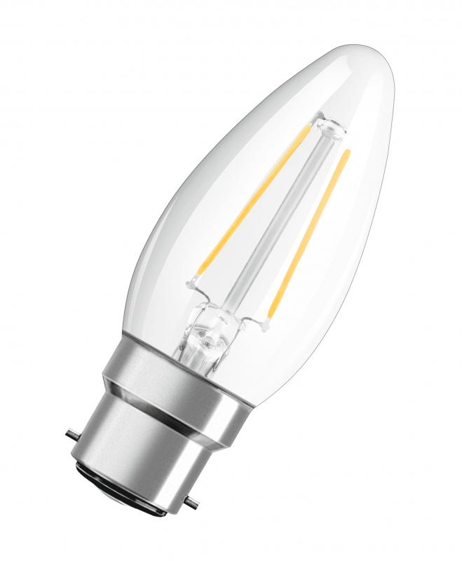 OSRAM LED Filament Glühbirne B22d 2,8W wie 25 warmweißes Licht -  Bajonettsockel