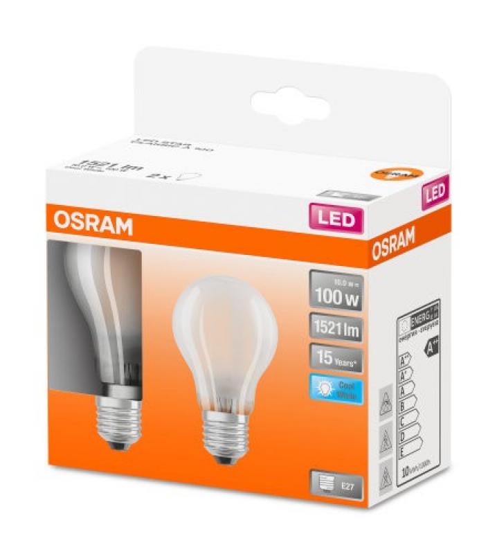 Doppelpack OSRAM E27 LED Lampen STAR RETROFIT matt 11W wie 100W neutralweißes Licht