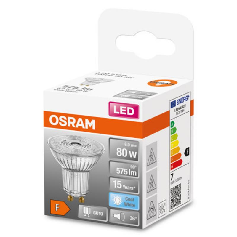 Leistungsstarker OSRAM GU10 LED Strahler PAR16 36° Abstrahlwinkel 6,9W wie 80W neutralweißes Licht