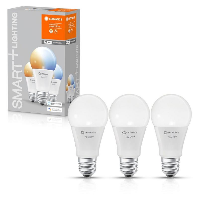 3er Pack LEDVANCE SMART+ Classic E27 Leuchtmittel dimmbar 9W wie 60W tunable white 2700-6500K