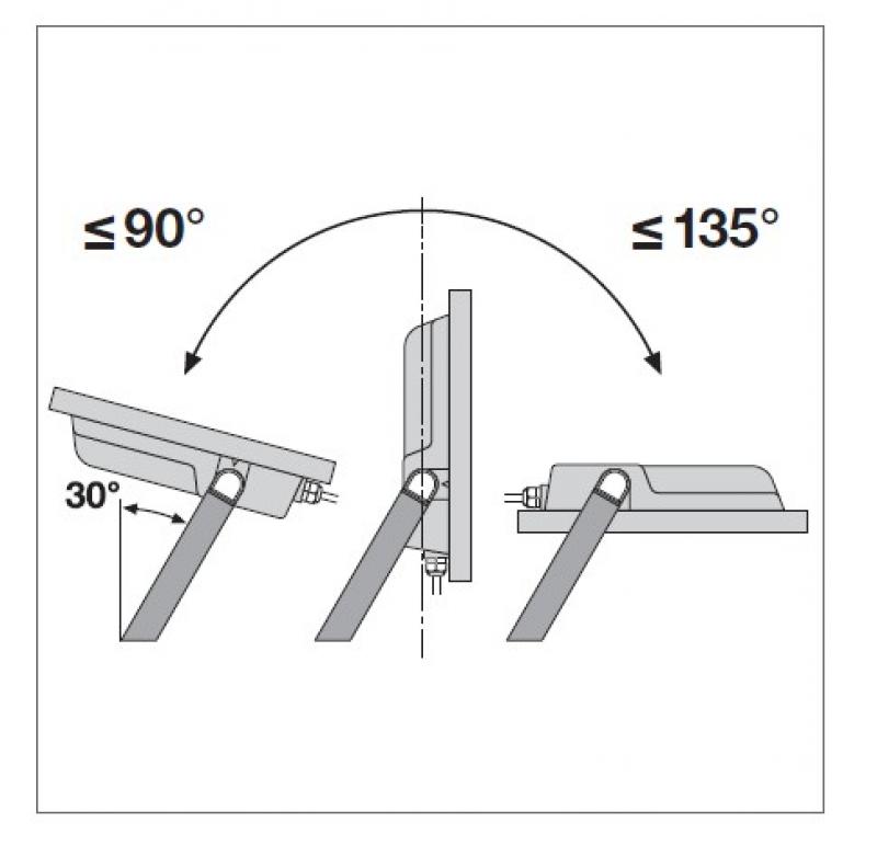 LEDVANCE LED Flutlichtstrahler - FL AREA ASYM 48x92 72 W 3000 K BK- mit linsenbasierender asymmetrischer Leuchtdichteverteilung