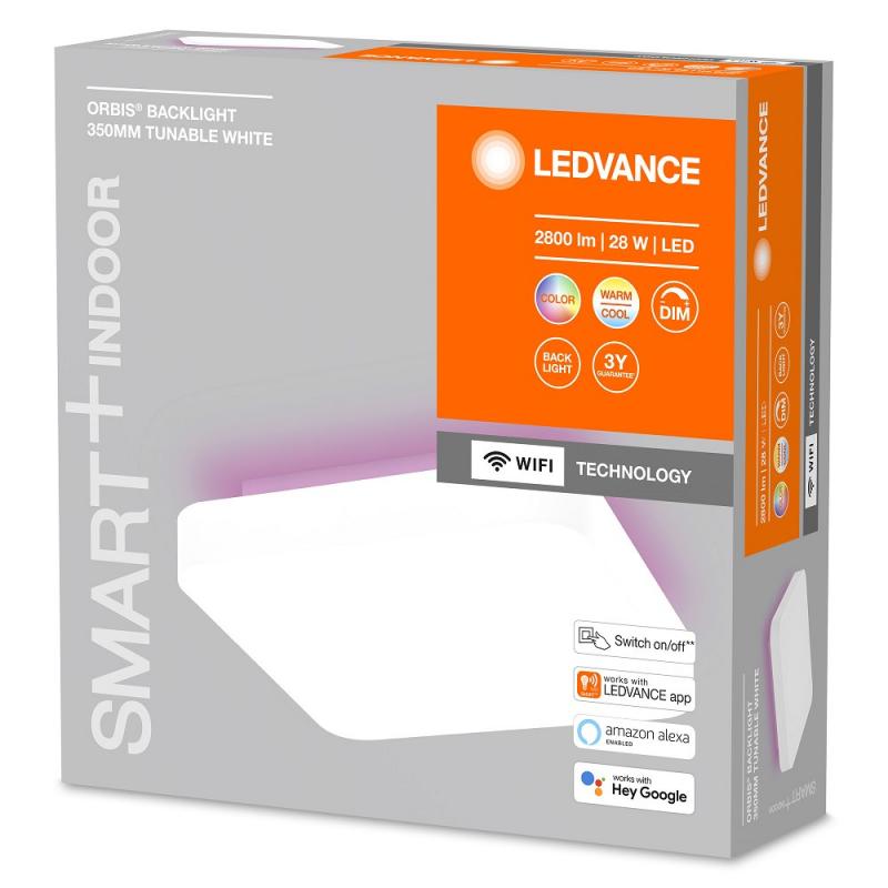 LEDVANCE SMART+ WIFI Orbis Backlite Square Deckenleuchte RGB