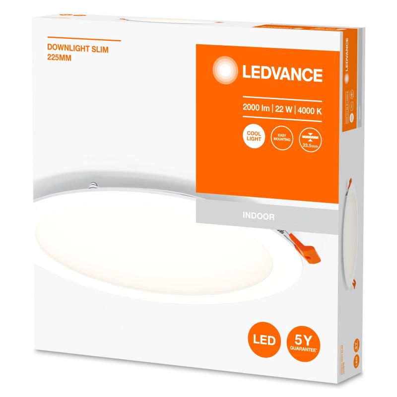 LED Downlight ultra slim ø22,5cm LEDVANCE weiß 4000K neutralweißes Licht