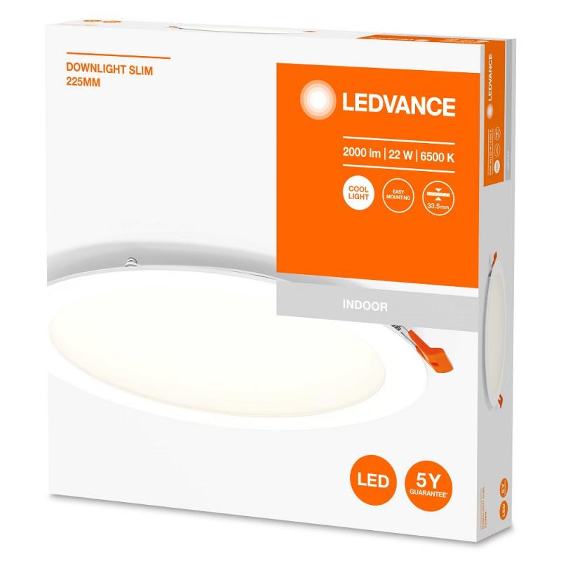 LED Downlight ultra slim ø22,5cm LEDVANCE weiß kaltweißes Arbeitslicht