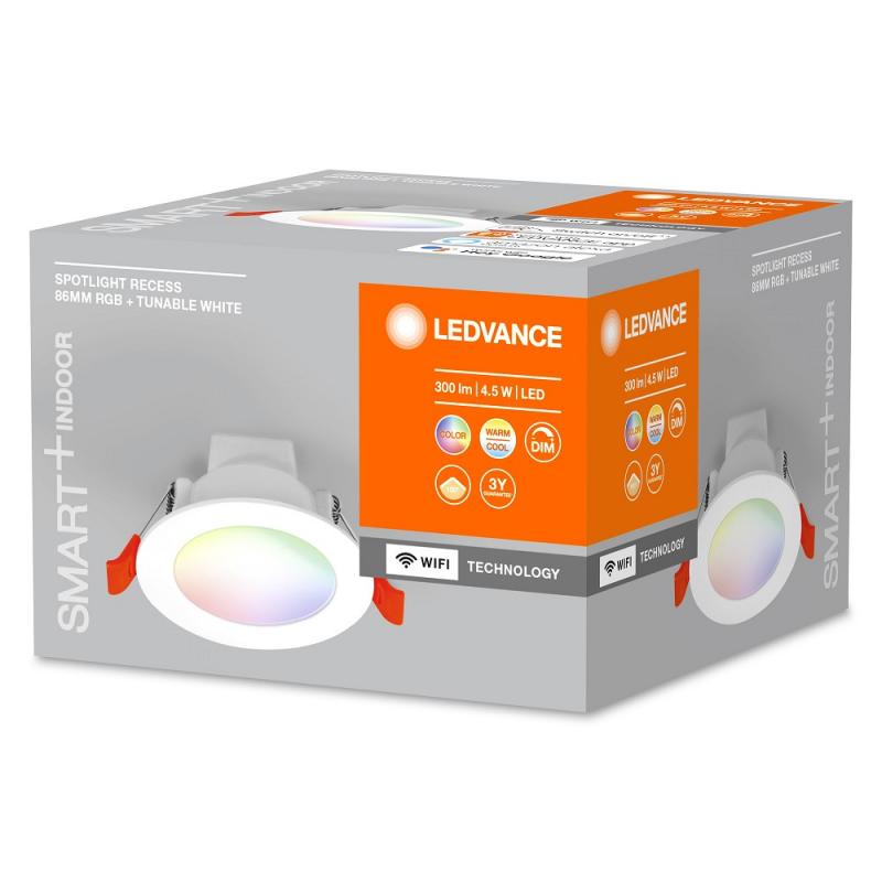 LEDVANCE SMART+ WIFI Einbaulampe 8cm 100º RGBW Farbwechsel