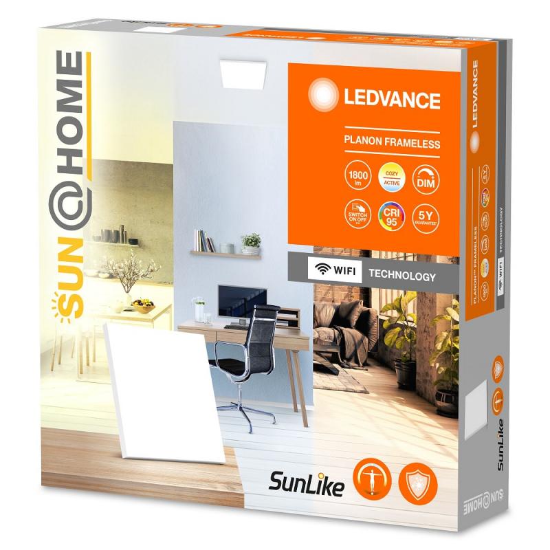 Aktion: Nur noch angezeigter Bestand verfügbar - LEDVANCE SUN@HOME Planon rahmenloses WIFI Panel TW 30x30cm Biorythmus für eine erhöhte Konzentration