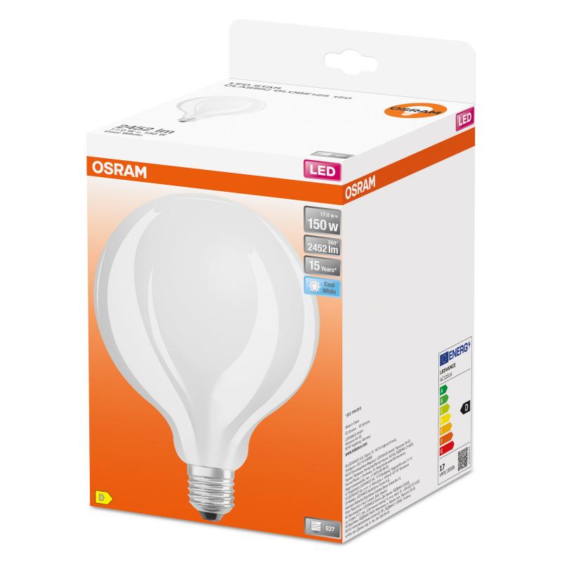 OSRAM Globe LED LE27 Leuchtmittel matt 17W wie 150W neutralweiß 2452LM