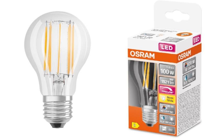 OSRAM E27 LED SUPERSTAR PLUS Leuchtmittel HD LIGHTING klar dimmbar 11W wie 100W warmweißes Licht & hohe Farbwiedergabe