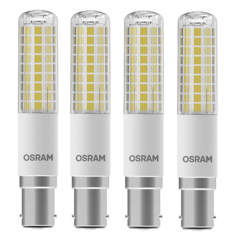 4 x OSRAM B15d  LED Special T SLIM Dimmbare schlanke LED Lampe 2700K warmweiß 9W wie 75W