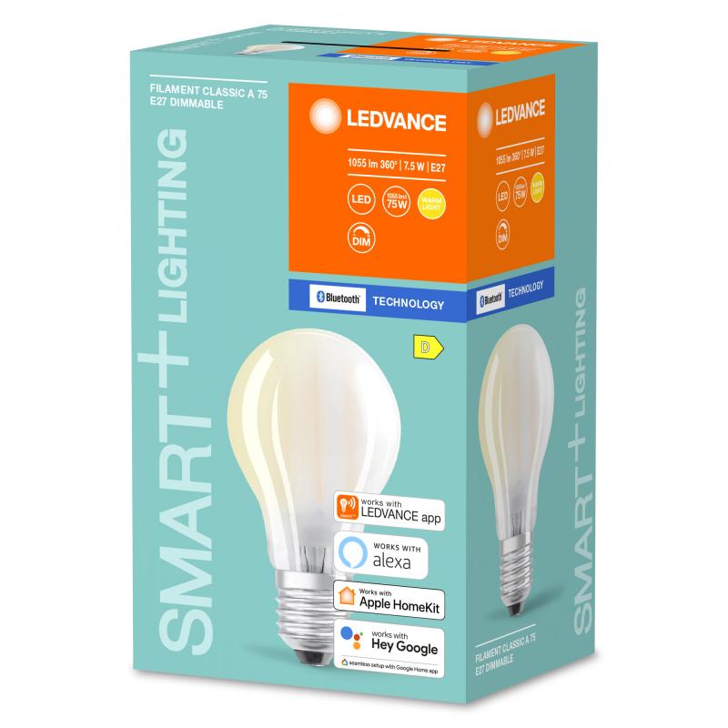 LEDVANCE SMART+ Bluetooth E27 LED Glühlampe 7,5W wie 75W warmweiß - Aktion: Nur noch angezeigter Bestand verfügbar