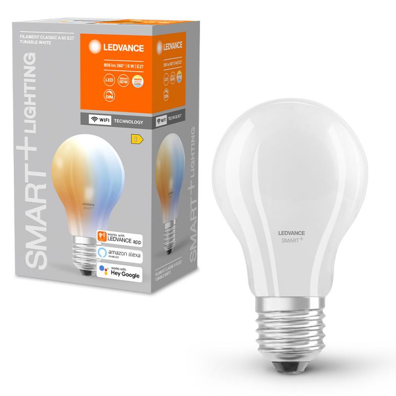 LEDVANCE SMART+ Classic E27 Leuchtmittel dimmbar 6W wie 60W 2700-6500K Tunable White