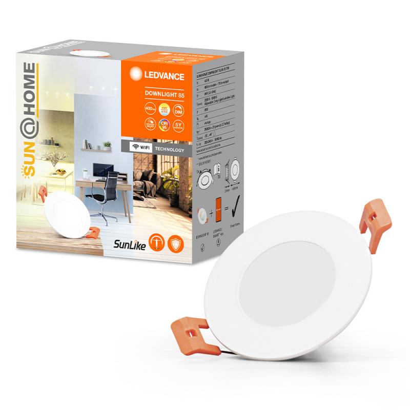 LEDVANCE SUN@HOME WiFi Einbauleuchte Slim ø8,5cm Tunable White für eine erhöhte Konzentration