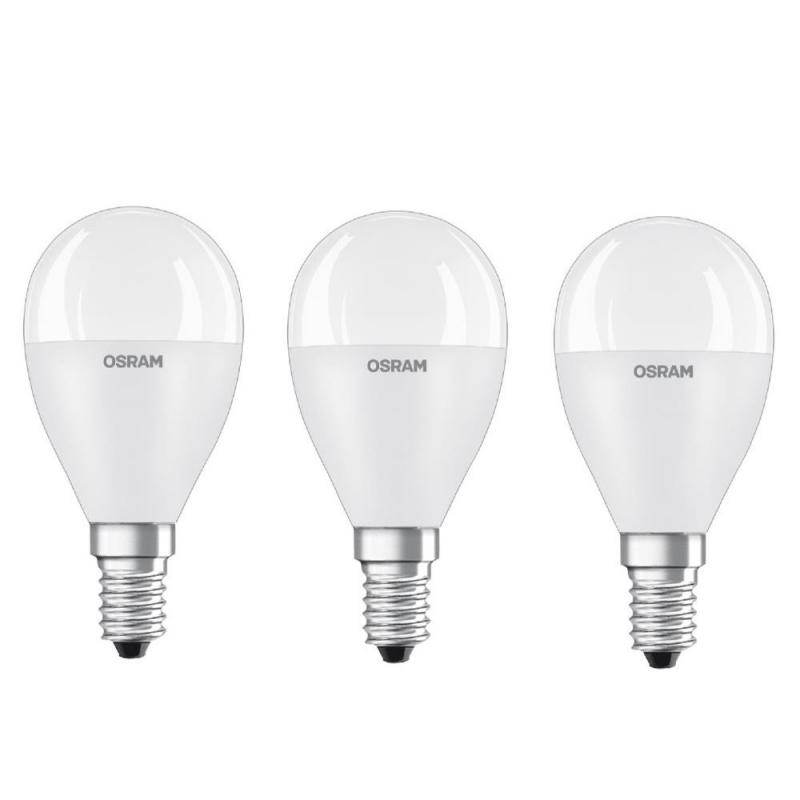 3er Pack OSRAM E14 LED Lampe in Tropfenform matt 7,5W wie 60W warmweißes Licht 3000K