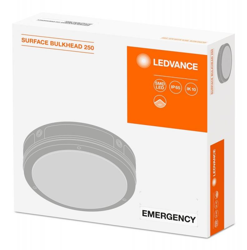 LEDVANCE SURFACE BULKHEAD LED-Wand- und Deckenlampe 250 EMERGENCY 10 W 4000 K IP65