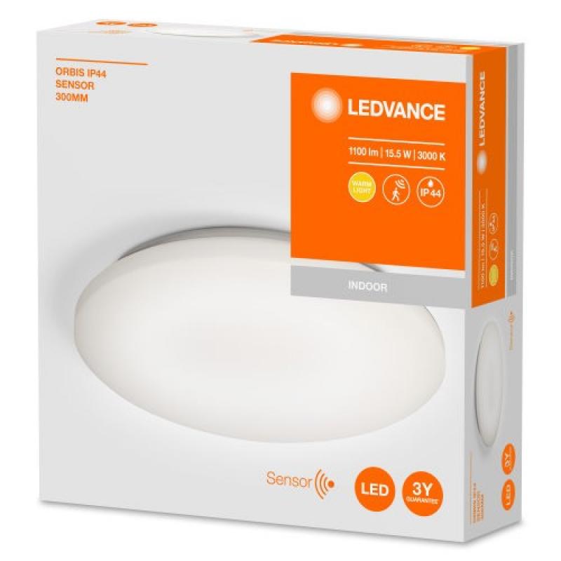 LEDVANCE Orbis LED Deckenleuchte Bewegungssensor ø30cm warmweißes Licht IP44