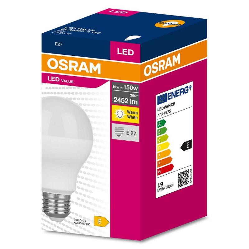 OSRAM E27 LED Lampe VALUE CLASSIC A150 matt 19W wie 150W helles warmweißes Licht 2700K